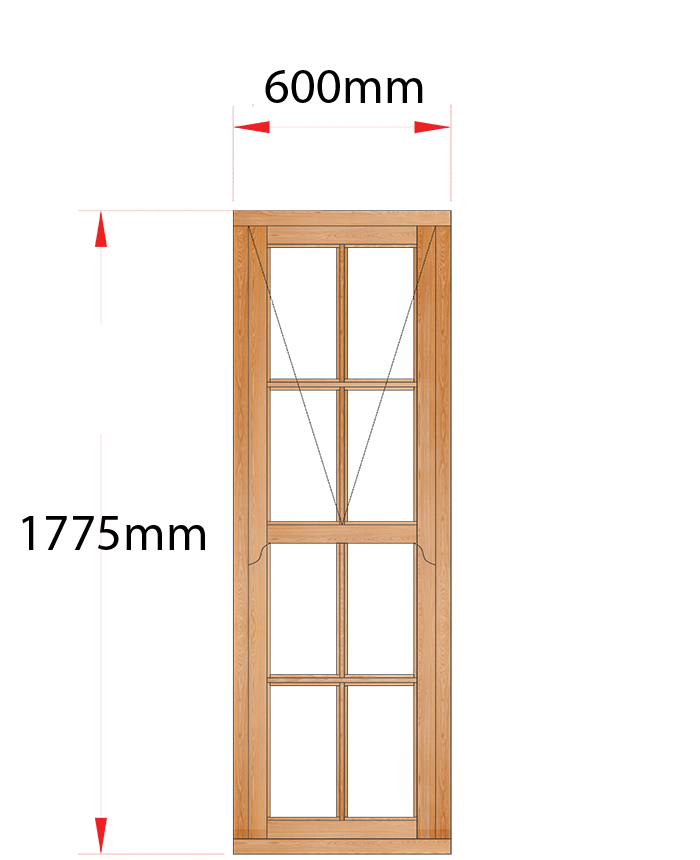 Van Acht Wood Windows Mock Sash Small Pane Model HMS7SP