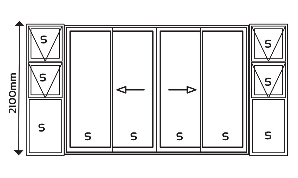 Van Acht Aluminium Sliding Doors Patio Range Sidelight Double Sliding