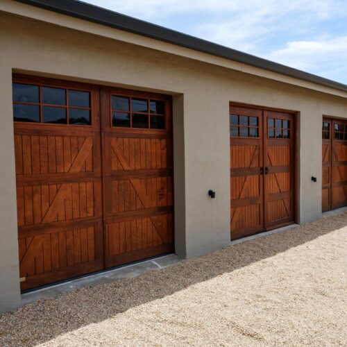 Van Acht Wood Garage Doors Marine Ply and Polycarbonate